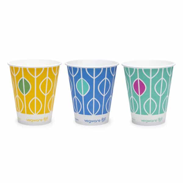 Ποτήρια χάρτινα, χρωματιστά | Vegware - Chironas Holistic Shop