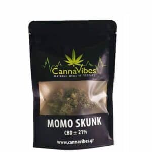 Ανθοί κάνναβης Momo Skunk, 21% CBD | CannaVibes - Chironas Holistic Shop