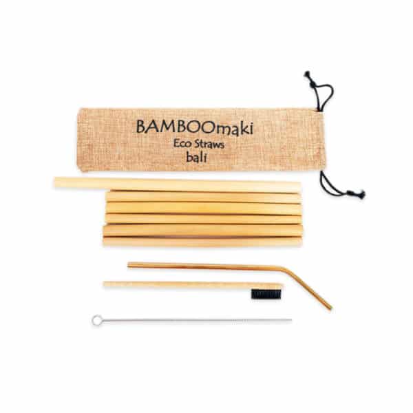 Καλαμάκια μπαμπού, πουγκί | Bamboomaki - Chironas Holistic Shop