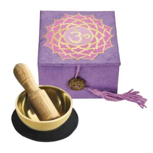 Μπολάκι διαλογισμού Crown Chakra | Mini Meditation Bowl Gift Box - Χείρωνας Holistic Shop